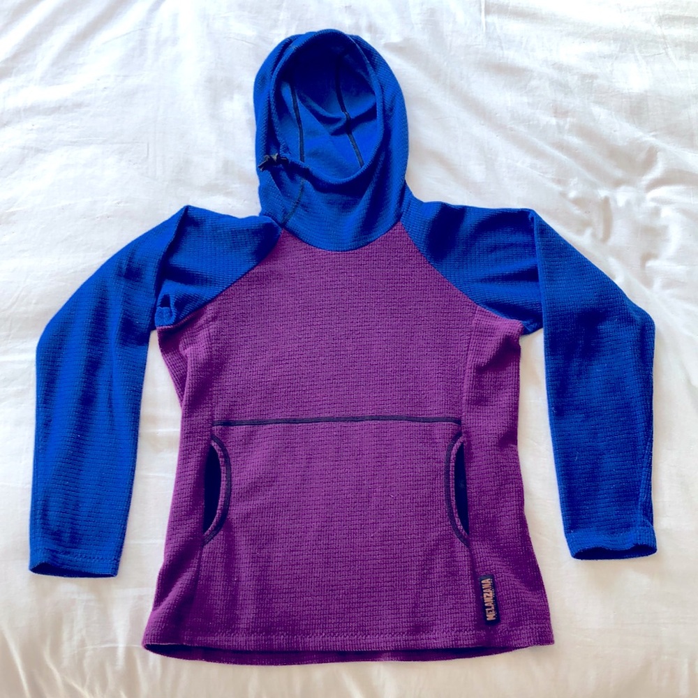Melanzana microgrid fleece hoody Women’s Small in Purple/Blue